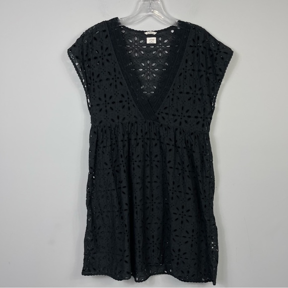 ARITZIA Wilfred La Boheme Misha Dress Babydoll Eyelet Swim Coverup Black XS - Picture 4 of 12